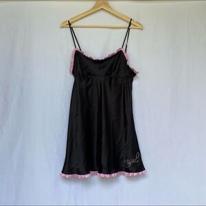 Y2k Black and Pink Milkmaid Victorias Secret Slip Dress 🌸🖤